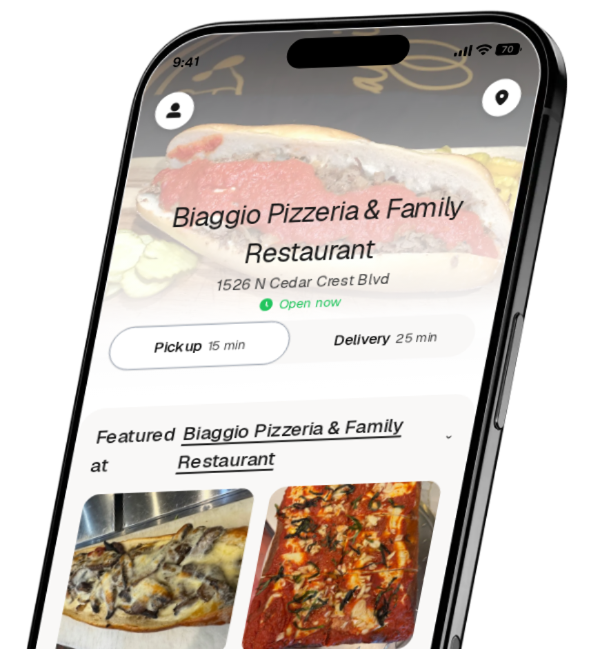 Biaggio Pizzeria & Family Restaurant app preview