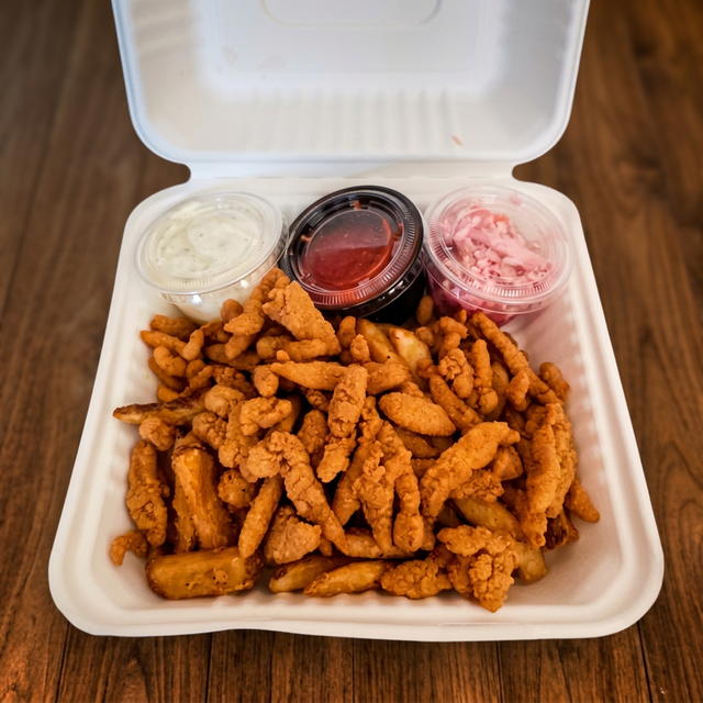 Fried Clam Strip Basket.