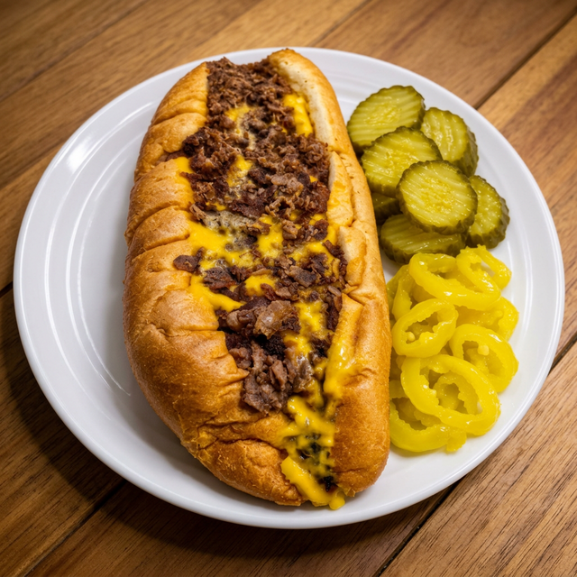 Beef Steak Philly Wiz Style Hot Hoagies.