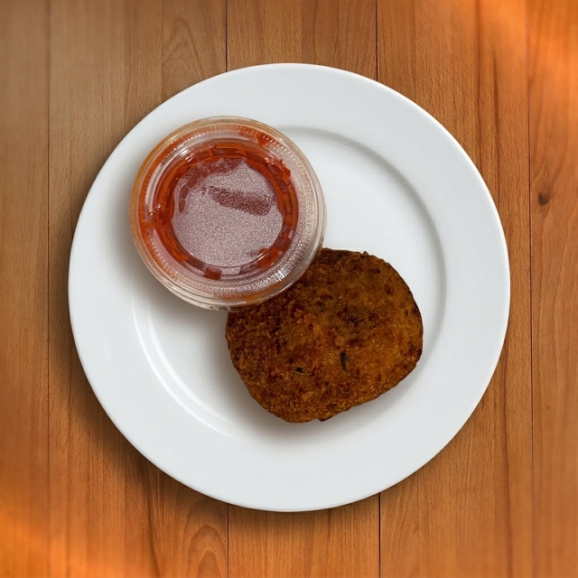 Rice Ball with Side Sauce.